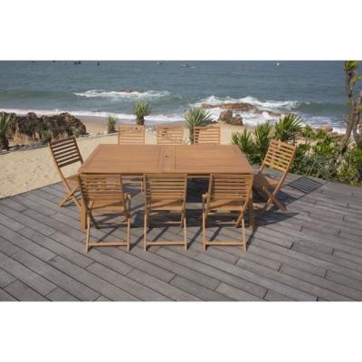 Ensemble repas de jardin extensible 8-12 pers. - Bois Eucalyptus FSC
