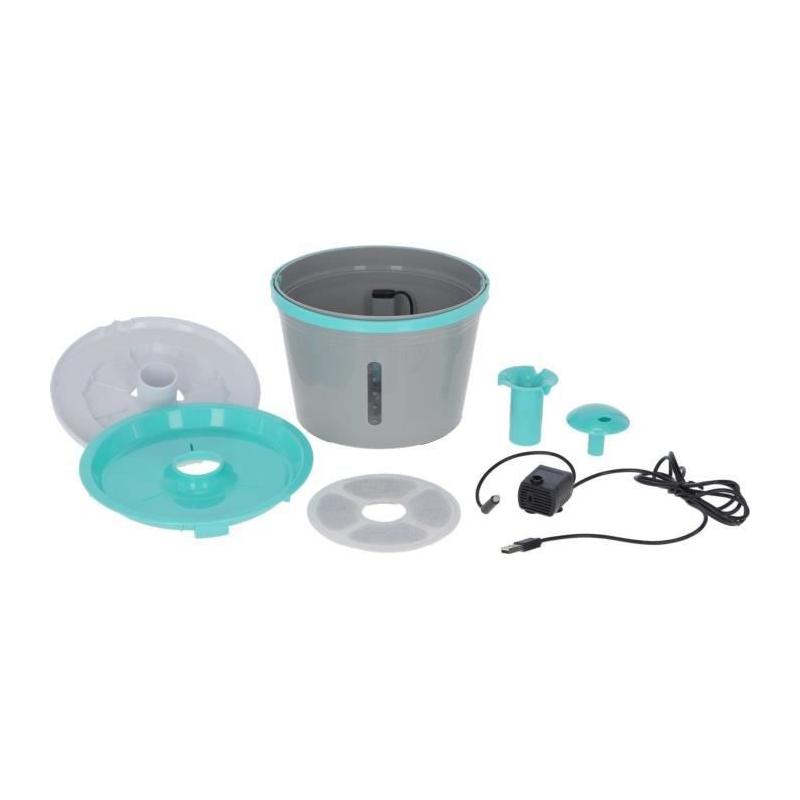 Fontaine à eau KERBL - 1,6 l - Gris/bleu - Pratique et design