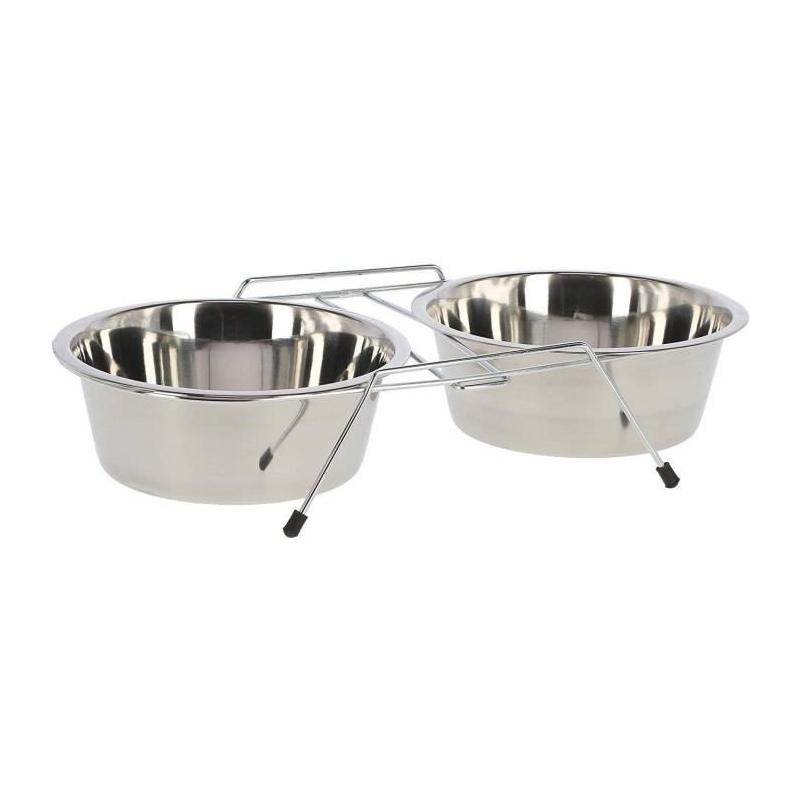 Double support de gamelle pour chien - 2x900ml