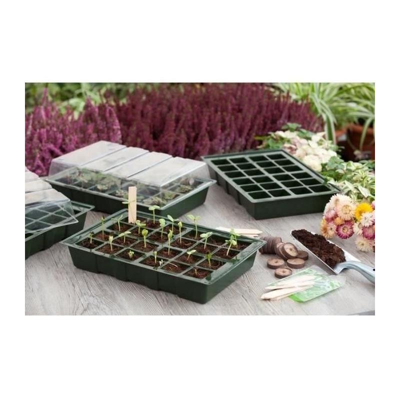 Pack de 4 terrines en plastique souple pour mini serre de culture - NATURE