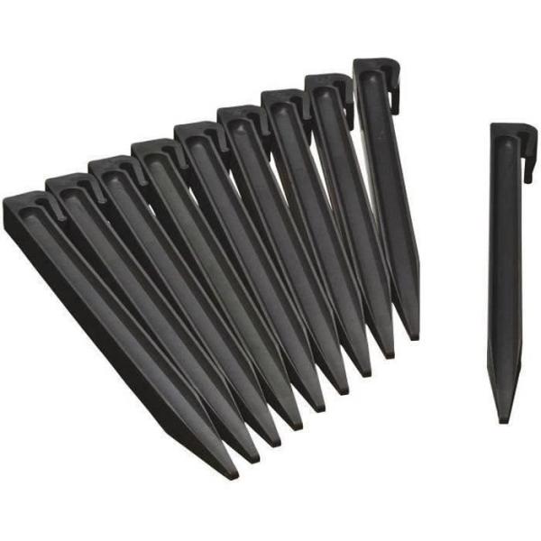 Ancres pour bordure de jardin en polyéthylene recyclé - NATURE - H26,7 x 1,9 x 1,8 cm - Noir