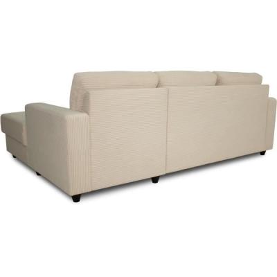Canapé d'angle droit 4 places - PAUL en cord - Tissu Beige