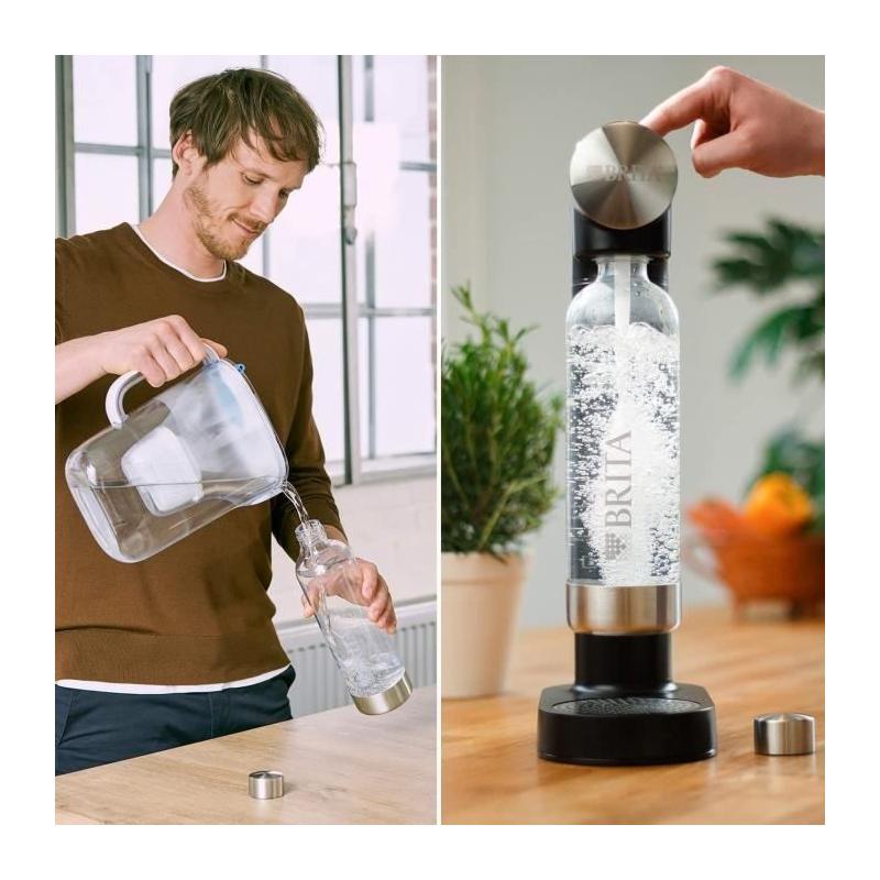 Machine à eau pétillante BRITA sodaONE - Design noir, 1L & cylindre CO2