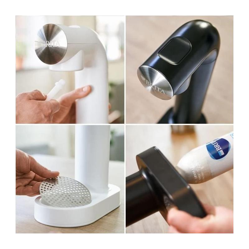 Machine à eau pétillante BRITA sodaONE - Design noir, 1L & cylindre CO2