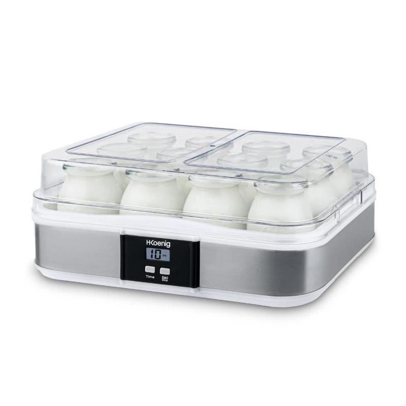 Yaourtière 12 pots HKoenig: Pratique et Compact