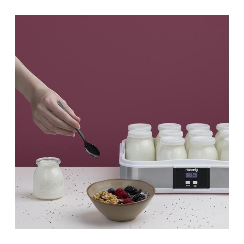 Yaourtière 12 pots HKoenig: Pratique et Compact