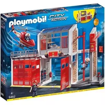 Caserne de pompiers PLAYMOBIL avec hélicoptère - Univers Miniature