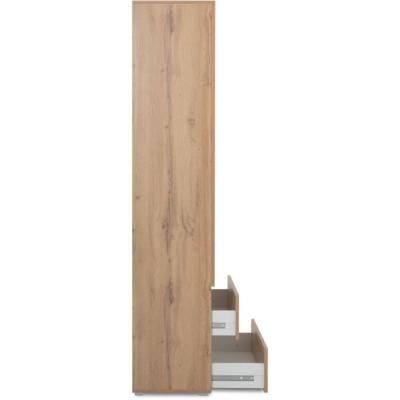 Armoire Chêne Décor - 2 portes + 2 tiroirs - L80 x H191 x P40 cm