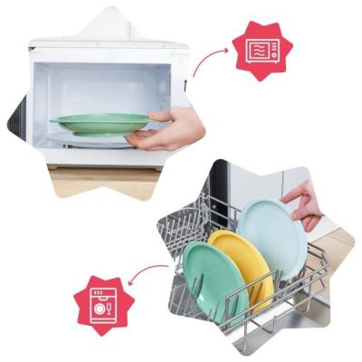 Lot de 3 assiettes bébé incassables et antidérapantes, parfaites pour le micro-ondes
