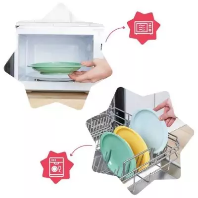 Lot de 3 assiettes bébé incassables et antidérapantes, parfaites pour le micro-ondes
