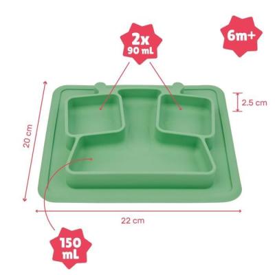 Assiette compartiments anti-dérapante 4m+ - Pratique et sécuritaire