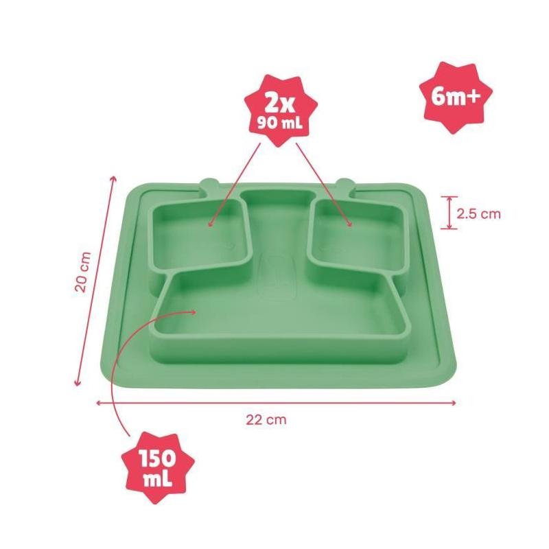 Assiette compartiments anti-dérapante 4m+ - Pratique et sécuritaire