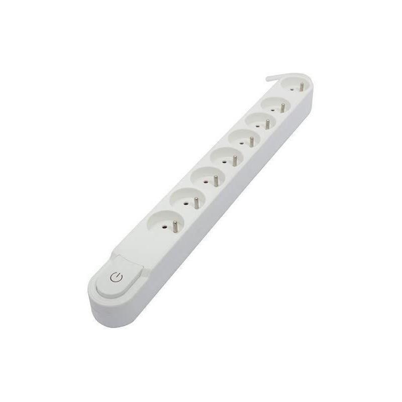 Bloc multiprise CHACON 8 prises 16A avec interrupteur - 3m câble blanc