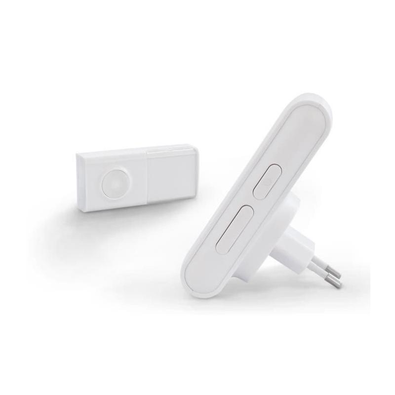 Sonnette sans fil EcoBell 100 - 25 mélodies - Portée 100m - Blanc
