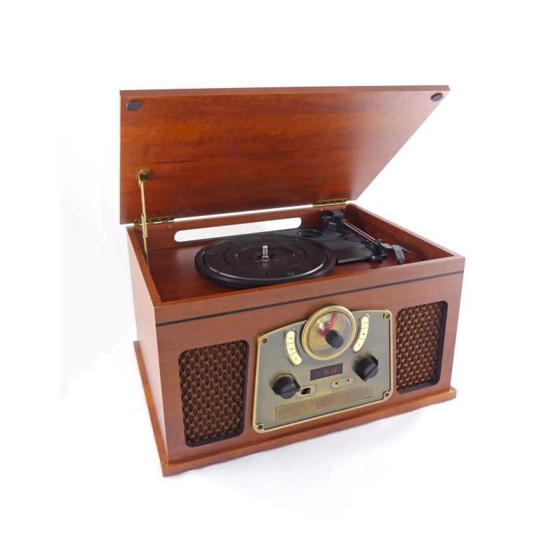 Chaîne Hi-fi Rétro Bluetooth - Vinyles, CD, K7, Radio FM