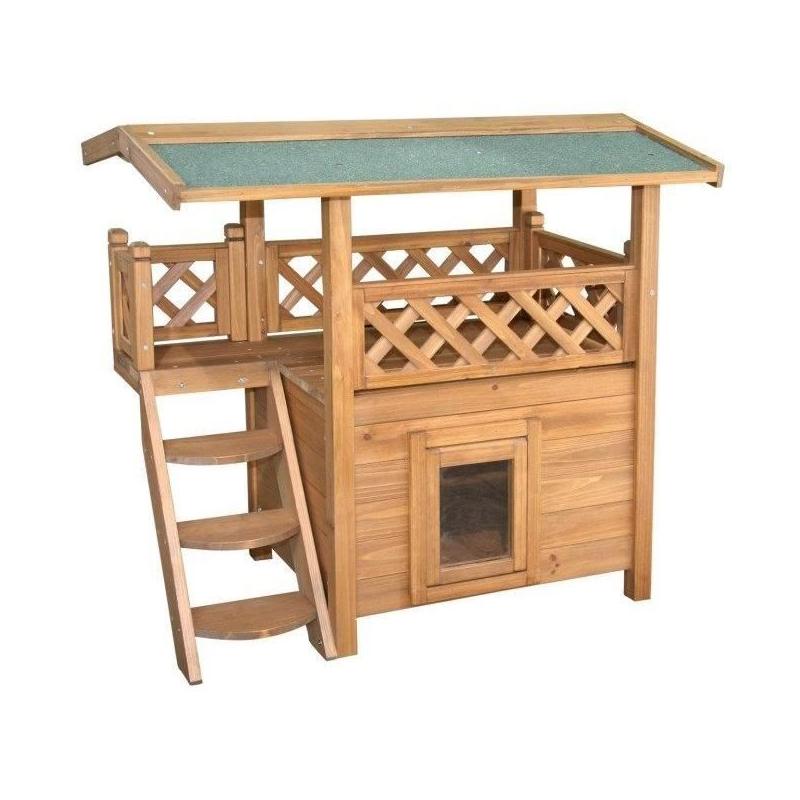 Abri chic pour chat - KERBL Lodge en bois - 77 x 50 x 73 cm