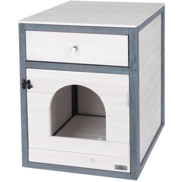 Armoire pour chat - KERBL - Ida - Blanc/bleu - 58x45x60cm