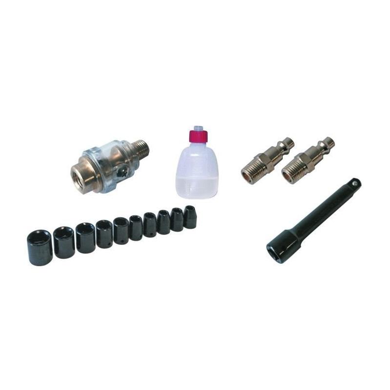 Clé à choc pneumatique 1/2 MECAFER avec 10 douilles - Outils pneumatiques