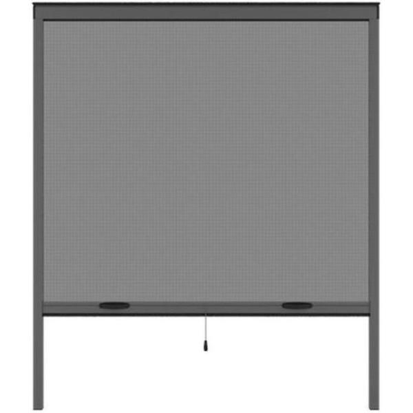 Moustiquaire de fenetre L125 x H145 cm en aluminium gris anthracite - Recoupable en largeur et hauteur