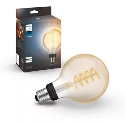 Ampoule LED connectée Philips Hue White G93 Globe - Contrôle Bluetooth, Compatible avec Alexa, Google et Homekit