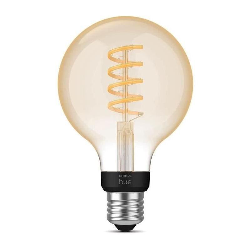 Ampoule LED connectée Philips Hue White G93 Globe - Contrôle Bluetooth, Compatible avec Alexa, Google et Homekit