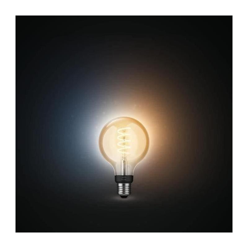 Ampoule LED connectée Philips Hue White G93 Globe - Contrôle Bluetooth, Compatible avec Alexa, Google et Homekit