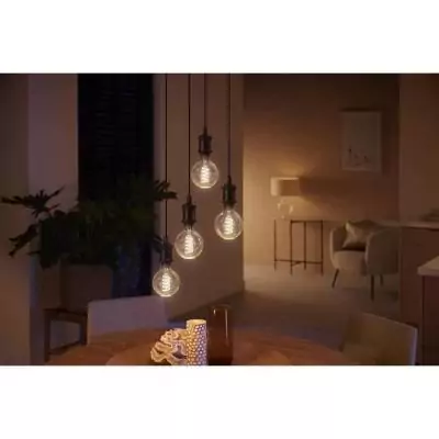Ampoule LED connectée Philips Hue White G93 Globe - Contrôle Bluetooth, Compatible avec Alexa, Google et Homekit