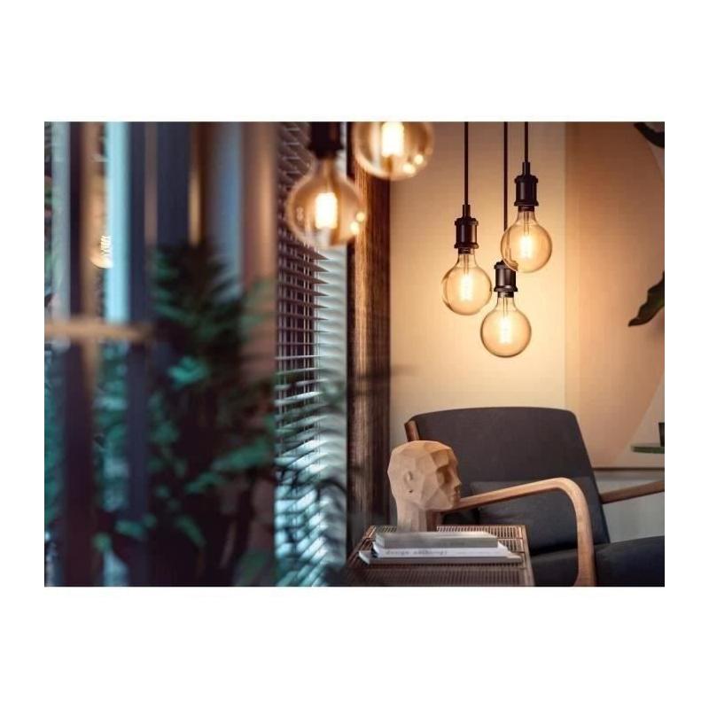 Ampoule LED connectée Philips Hue White G93 Globe - Contrôle Bluetooth, Compatible avec Alexa, Google et Homekit