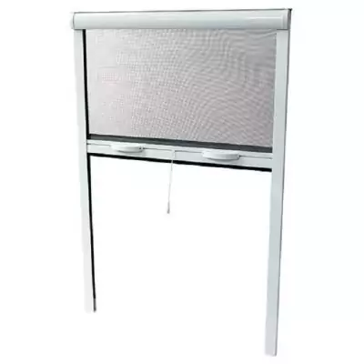 Moustiquaire de fenêtre L125 x H145 cm - Aluminium laqué blanc Moustiquaire de fenêtre L125 x H145 cm - Aluminium laqué blanc