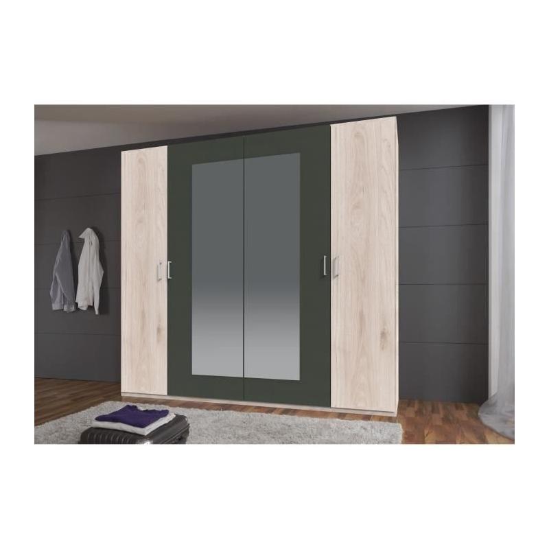 Armoire de chambre Rhodes Chene Hickory 4 portes - 225 x 58 x 208 cm