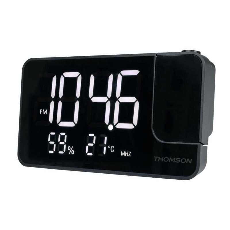 Radio-réveil projecteur Thomson: Noir, Radio FM, Température, Humidité