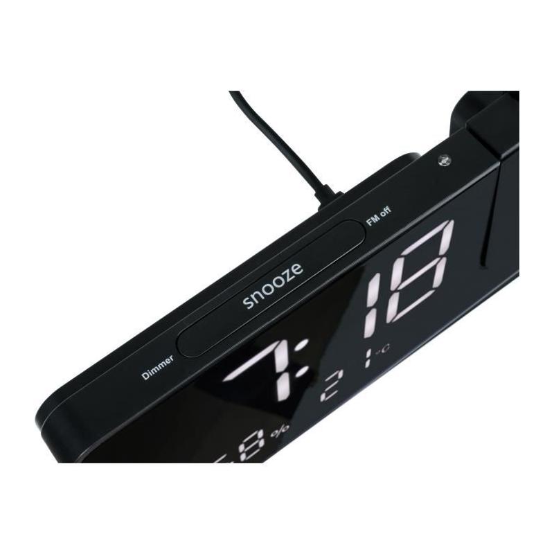 Radio-réveil projecteur Thomson: Noir, Radio FM, Température, Humidité