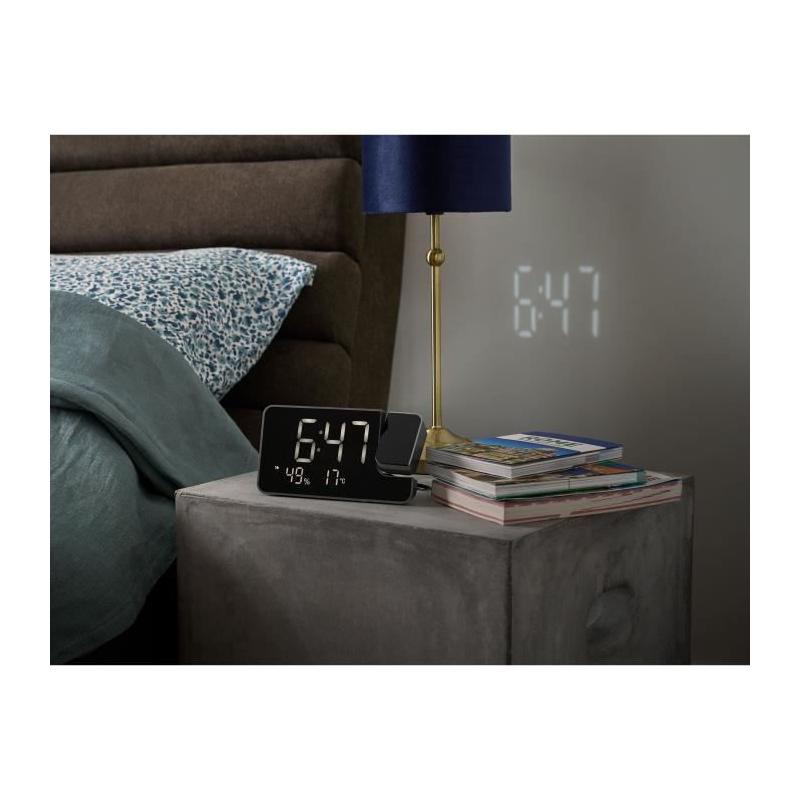 Radio-réveil projecteur Thomson: Noir, Radio FM, Température, Humidité