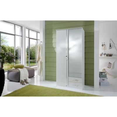 Armoire de chambre blanche 2 portes - L 91 x P 56 x H 199 cm
