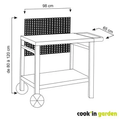 Desserte de jardin COOK'IN GARDEN - Reva 80 - Tout en métal