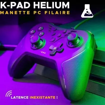 Manette Gamer Ultimate - THE G-LAB - K-PAD HELIUM - PC & PS - Noir