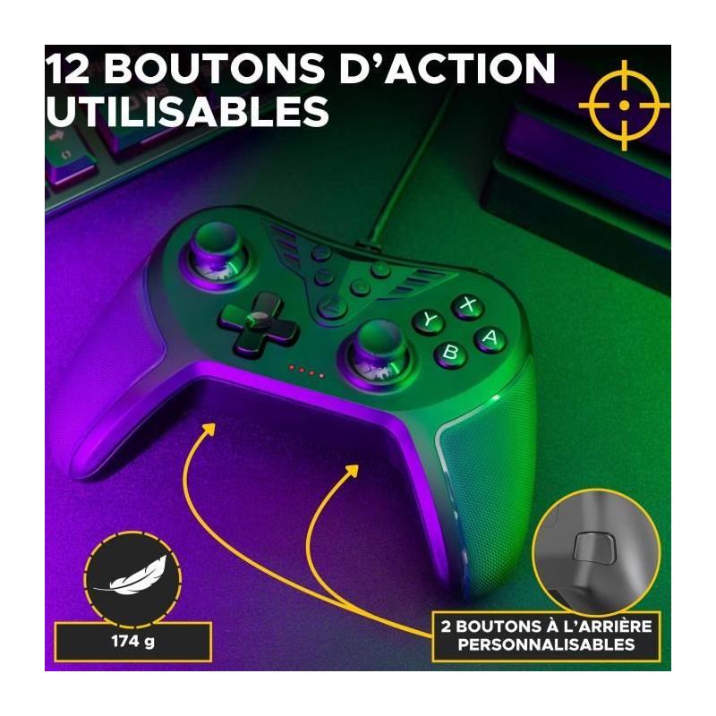 Manette Gamer Ultimate - THE G-LAB - K-PAD HELIUM - PC & PS - Noir