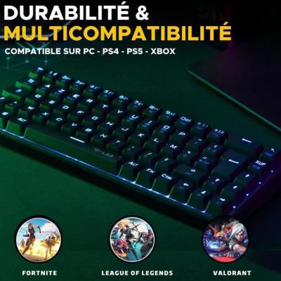 Clavier Gamer Triple Mode - The G-Lab KEYZ TITAN - Sans Fil - RGB