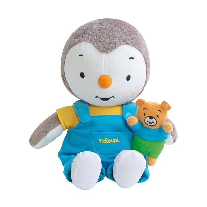 Peluche Tchoupi 30 cm avec ourson - Douceur en peluche