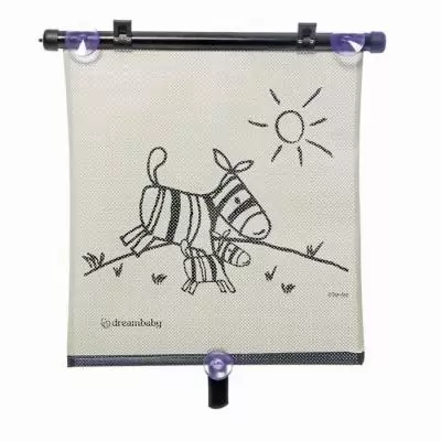 Store enrouleur de fenetre de voiture - DREAMBABY - Double face Zebra & Tigre Print - Réglable 2pcs - Protégez votre bébé du sol