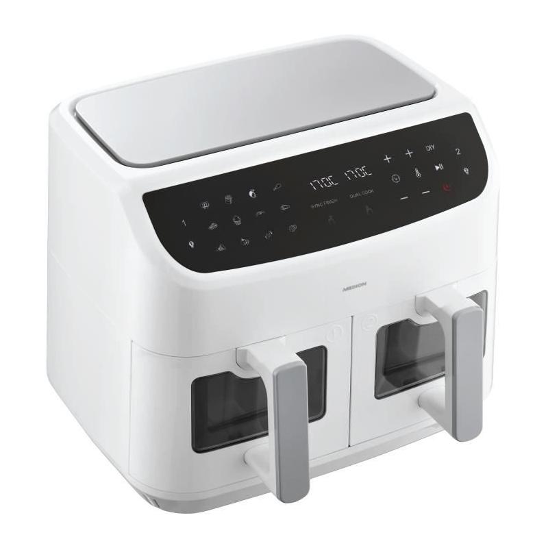 Friteuse à Air Chaud MEDION P20 XXL Twin - 2600 W - 2 paniers - Blanc
