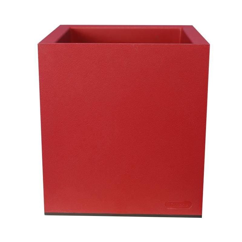 Bac à fleur RIVIERA Bac Granit - 40x40 cm - Rouge