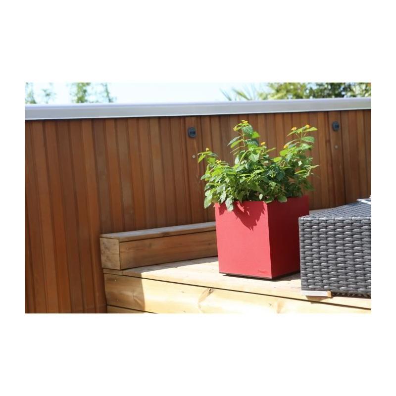 Bac à fleur RIVIERA Bac Granit - 40x40 cm - Rouge