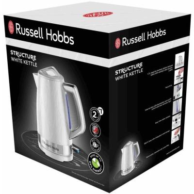Bouilloire RUSSELL HOBBS - Structure Blanc - 2400 W - 1.7 L - Zones d'ébullition rapide