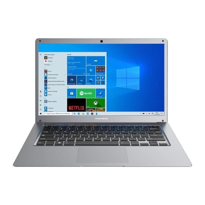 Ordinateur Portable Thomson TH14C128 14'' HD - Celeron N3350 - RAM 4Go - SSD 128Go - W10s - Argent