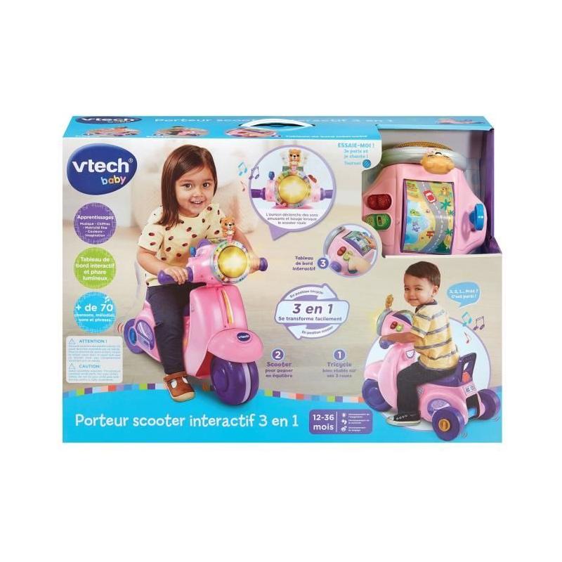 Porteur Scooter Interactif 3 en 1 Rose - VTECH
