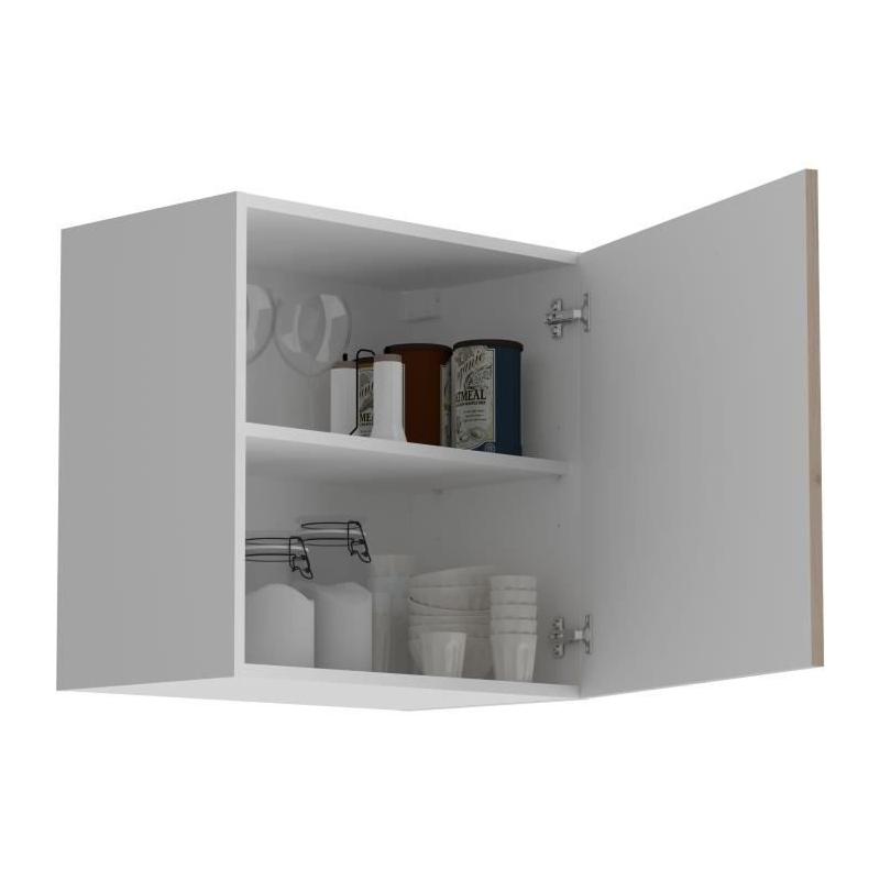 Meuble haut 1 porte OSLO - Chene Jackson - L 60 x P 36 x H 58 cm