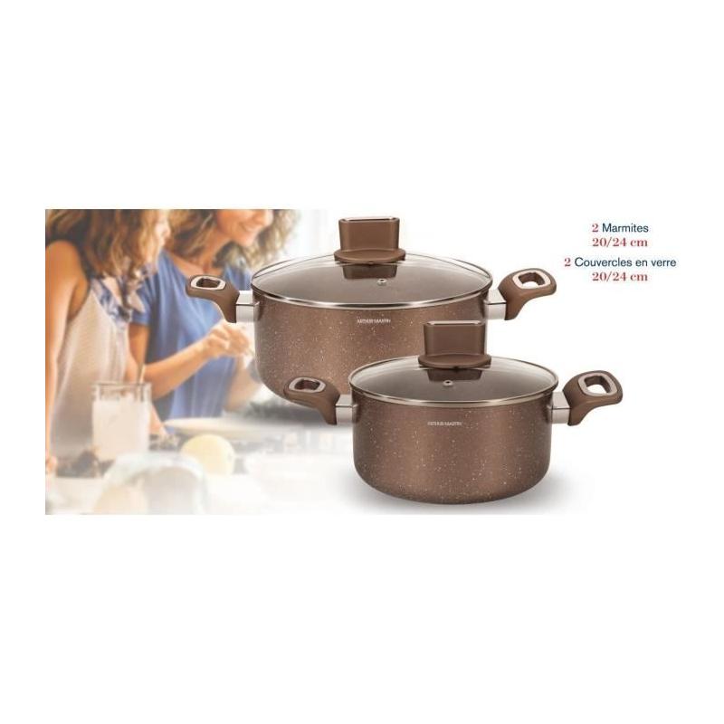 Set de marmites ARTHUR MARTIN - AM9820 - Aluminium - 20-24 cm - Induction