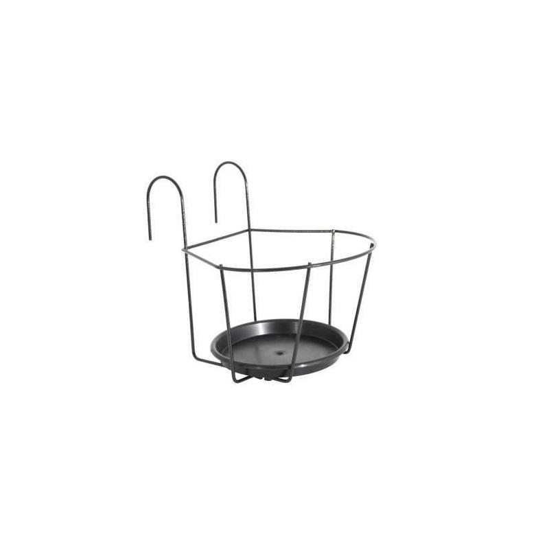 Support pour plante avec soucoupe ARTEVASI - 25 x 25 cm - Gris anthracite