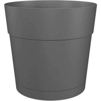 Pot de fleurs rond Capri Large - Réservoir d'eau - Ø 40 cm - Anthracite